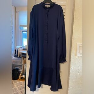 Monochrome Women’s Navy Silk Shirtdress size XL